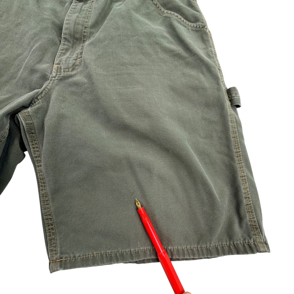 Vintage GAP Carpenter Shorts Men 36 Olive Green Cotton Canvas Utility Work Y2K - Picture 15 of 15
